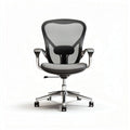 Mesh ergonomic office chair with adjustable lumbar support and chrome base