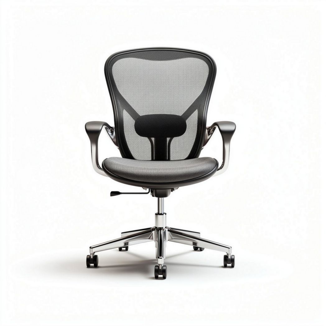 Mesh ergonomic office chair with adjustable lumbar support and chrome base