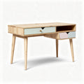 Bamboo writing desk with drawers and colorful accents 120 x 60 x 75cm