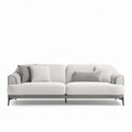 Fabric sofa with three cushions in light gray 210 x 90 x 85cm for living room